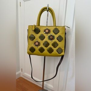 Maliparmi Olive Green Embellished Crossbody Bag